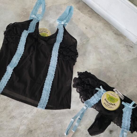 VTG Coquette Y2K Fairy Babydoll Honey Dew Cami Mesh Set Unicorn - Picture 5 of 10